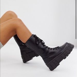 ASOS Platform mid calf combat boots